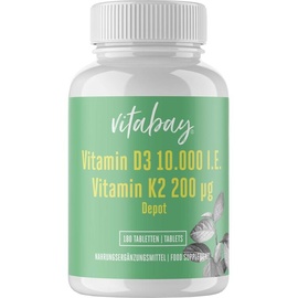 Vitabay CV Vitamin D3 10 000 IE + K2 200 mcg Depot Tabletten 180 St.