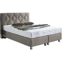Westfalia Schlafkomfort Boxspringbett "Phönix", beige (schwarz, beige), B:155cm L:210cm,