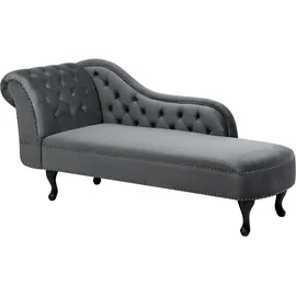 Beliani Chaiselongue Samtstoff Grau