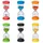 Relaxdays 6er Set Sanduhren für Kinder Gelb,Grün,Orange