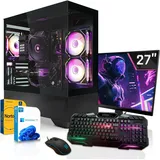 SYSTEMTREFF Gaming Komplett Set - Core i7 13700F - AMD RX 6800 16GB - 16GB DDR4 - M.2 SSD 1TB (NVMe) Kingston + - 27 Zoll TFT - Desktop PC