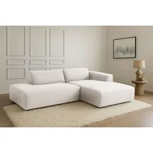 Home Affaire Ecksofa HOME AFFAIRE "Noord mit Kedernaht, Breite 227 cm, L-Form", beige (cream), B:227cm H:71cm T:161cm, 100% Polyester, Sofas, Ecksofa, Cord, Struktur, Webstoff, mit Wellenunterfederung, Massivholzrahmen