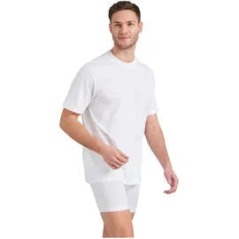 SCHIESSER Herren American T-Shirt 2er Pack - 1/2 Arm, Unterhemd, Rundhals, Weiß S