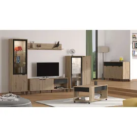 Home Affaire Highboard 93 x 137,5 x 40 cm Artisan Eiche Stripes / Beige