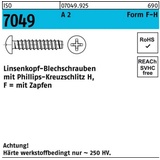 Reyher Blechschraube ISO 7049 LIKO Zapfen/PH 3,9x 13 -F-H A 2 1000Stück