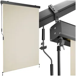 tectake® Senkrechtmarkise, verschiedene Größen, pulverbeschichtetes Aluminiumgehäuse, inkl. Wandhaltern