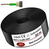 MAS-Premium® Erdkabel Deutscher Marken-Elektrokabel Ring zur Verlegung im Erd- und Außenbereich Standard Starkstromkabel (NYY-J 1x25 mm2, 20m)