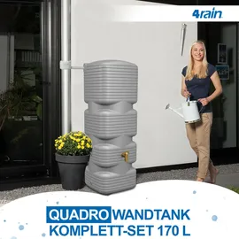 4rain Quadro Wandtank 170 l betongrau