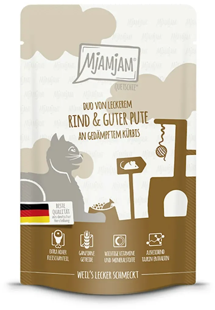 MjAMjAM - DUO 125g MjAMjAM Katze Sparpaket 24x125g DUO Rind und Pute