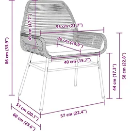 vidaXL Garten Essgruppe 5-tlg. Grau