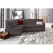 sit&more Ecksofa »Pisa L-Form«, mit Federkern, wahlweise mit Bettfunktion braun