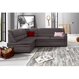 sit&more Ecksofa »Pisa L-Form«, mit Federkern, wahlweise mit Bettfunktion braun