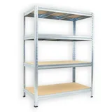 Kellerregal mit Holzböden Biedrax 35 x 90 x 120 cm verzinkt - 4 Fachböden MDF, 275kg