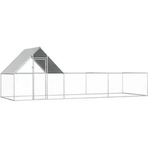 vidaXL Hühnerstall 6x2x2 m Verzinkter Stahl
