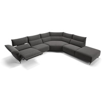 Sofanella 2-Sitzer Stoff Cuneo, Relaxsofa, Designsofa, Designer Couch, Italienisches Sofa, 2er Sofa grau