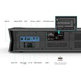 awol vision LTV-2500 4K Triple Laser Ultrakurzdistanz Beamer, HDR10+|150"|Atmos