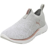 Puma Softride Remi Slip-on Knit Wn's Road Running Shoe, Ash Gray Puma White Rose Gold, 41