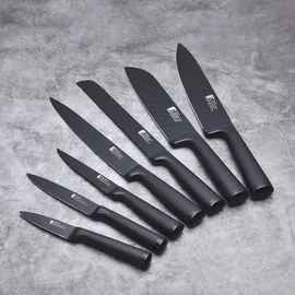 BERGNER | Edelstahl-Santokumesser 17,5 cm) Black Blade BG)