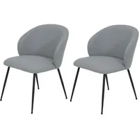 Hela Tische, 2er Set Esszimmerstuhl Graz, Webstoff in Grau,