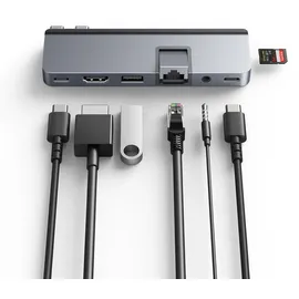 Targus HyperDrive DUO PRO 7-in-2 USB-C Hub - Grey, 2x USB4 [Stecker] (HD575-GRY-GL)