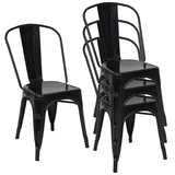 MCW Bistrostuhl MCW-A73 Metall schwarz 4er Set