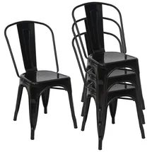 MCW Bistrostuhl MCW-A73 Metall schwarz 4er Set