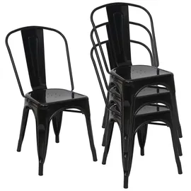 MCW Bistrostuhl MCW-A73 Metall schwarz 4er Set