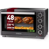 Heinrich ́s Minibackofen HMO 8405 Backofen 48L, 2000W, inkl. Drehspieß, Airfyer, Timer