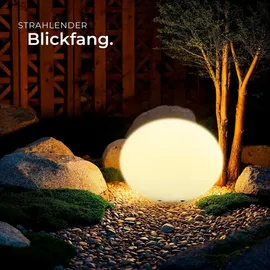 Tectake tectake® Kugelleuchte, mit LED-Beleuchtung, 12 W, samt Fernbedienung und Leuchtmittel, inklusive Erdspieß