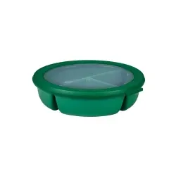 Mepal Bento Cirqula Bowl, mit 3 Fächern, rund, Robuste Multischale für das Verzehren von einer Vielzahl an leckeren Gerichten, Farbe: vivid green