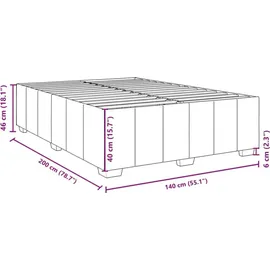 vidaXL Boxspringbett mit Matratze Schwarz 140x200 cm Stoff