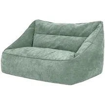 I.C.O.N. Icon Sitzsack Sofa, Salbeigrün, Flauschiger Chenille Stoff, 2 Sitzer Sofa für Erwachsene, Riesensitzsack mit Füllung, Bequemer Sessel, Lounge, Wohnzimmer, Deko Wohnzimmer