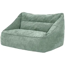 I.C.O.N. Icon Sitzsack Sofa, Salbeigrün, Flauschiger Chenille Stoff, 2 Sitzer Sofa für Erwachsene, Riesensitzsack mit Füllung, Bequemer Sessel, Lounge, Wohnzimmer, Deko Wohnzimmer