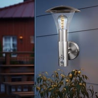 Wandleuchte Gartenlampe Außenleuchte silber Edelstahl LED Bewegungsmelder E27