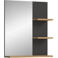 Inn.furn Badezimmer Spiegel Eiche, grau 63 cm, Wandspiegel Cooper