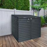 Endorphin Stabile Comfort Mülltonnengarage / Mülltonnenbox mit Gasdruckfeder 2er 240 l nachhaltig aus Holz
