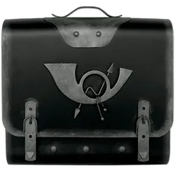 HMF 511Briefkasten Alter Schulranzen mit Posthorn PH3, 40 x 40 x 9 cm, Silber