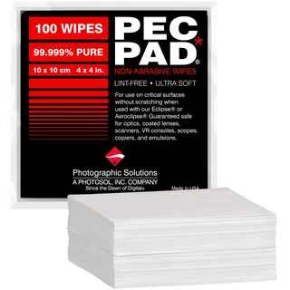 PEC-PAD Lint Free Wipes 4”x4” Non-Abrasive Ultra Soft Cloth for Cleaning Sensitive Surfaces Like Camera, Lens, Filters, Film, Scanners, Telescopes, Microscopes, Binoculars. (100 Sheets Per/Pkg)