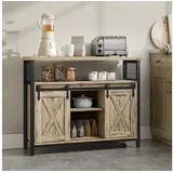 VASAGLE Sideboard, Küchenschrank, Aufbewahrungsschrank, mit 2 Schiebetüren, 33 x 100 x 80 cm, verstellbare Ablagen