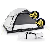 Lumaland Wurfzelt Pop Up Zelt für 6 Personen, Wurfzelt mit 10 Sek. Quick-Up Aufbau, (19 tlg), Wetterfestes Camping Zelt mit Kühl- & Verdunklungseffekt schwarz|weiß