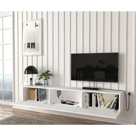 moebel17 Damla TV-Lowboard 180x29,5x29,5 cm Weiß Melamin