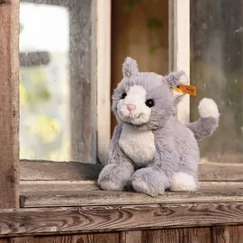 Steiff 067051 - Cassie Katze, sitzend, eisblau/weiss, Plüsch, 26 cm