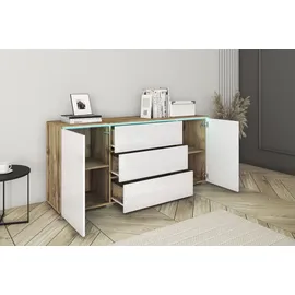 Home Affaire Sideboard VERA 150 x 67,9 x 39,5 cm Braun / Weiß