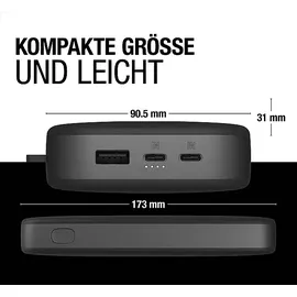 Fresh 'n Rebel FRESH N REBEL Powerbank, PD 65W Schnellladung, tragbar, Powerbank 27000 mAh Storm Grey