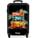 NoBoringSuitcases.com Handgepäck Koffer 55x35x20 cm, 36L, Sommerliche Graffiti: Reisekoffer, Reisekoffer mit Rollen,