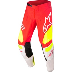 Alpinestars Racer Factory Jugend Motocross Hose, weiss-rot, Größe 26
