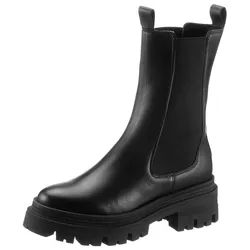 Chelseaboots, Blockabsatz, Schlupfboots, Kurzstiefel, beidseitige Stretcheinsätze, Gr. 41, schwarz, , 35923350-41
