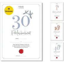 Frank Paperman Frank Paperman® | Geschenke zum 30 Hochzeitstag | Ehejubiläum | Perlenhochzeit | Urkunde Hochzeitstag | klassisch | Geschenkideen Hochzeitstag | Vordruck im DIN-A4-Format