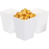 We Moment Zone 24 Stück Popcorn Tüten Weiß,Popcorn Boxen Klein,Mini Popcorn Behälter,Popcorn Kästen Weiss aus Papier für Familienfeier,Geburtstagsfeiert Partys
