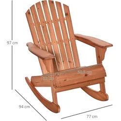 Outsunny - Adirondack Gartenstuhl - 77L x 94B x 97H cm - naturholz